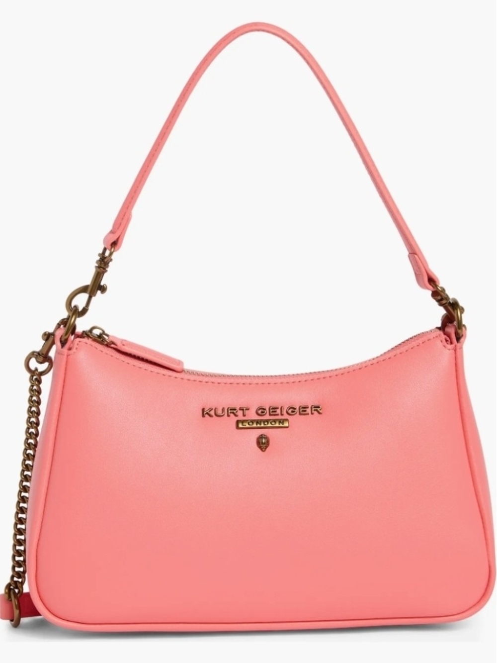 Kurt Geiger London Highgate Genuine Leather Shoulder Bag in Open Pink, NWT